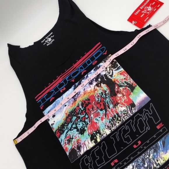 True Religion tank top large lucid fantasy tank black sleeveless TRUE RELIGION - Picture 5 of 9